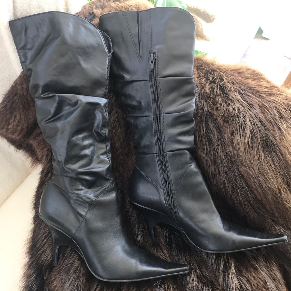 Diba Brazilian Genuine Leather 3.5” High Heel Boots Women’s Size 7.5